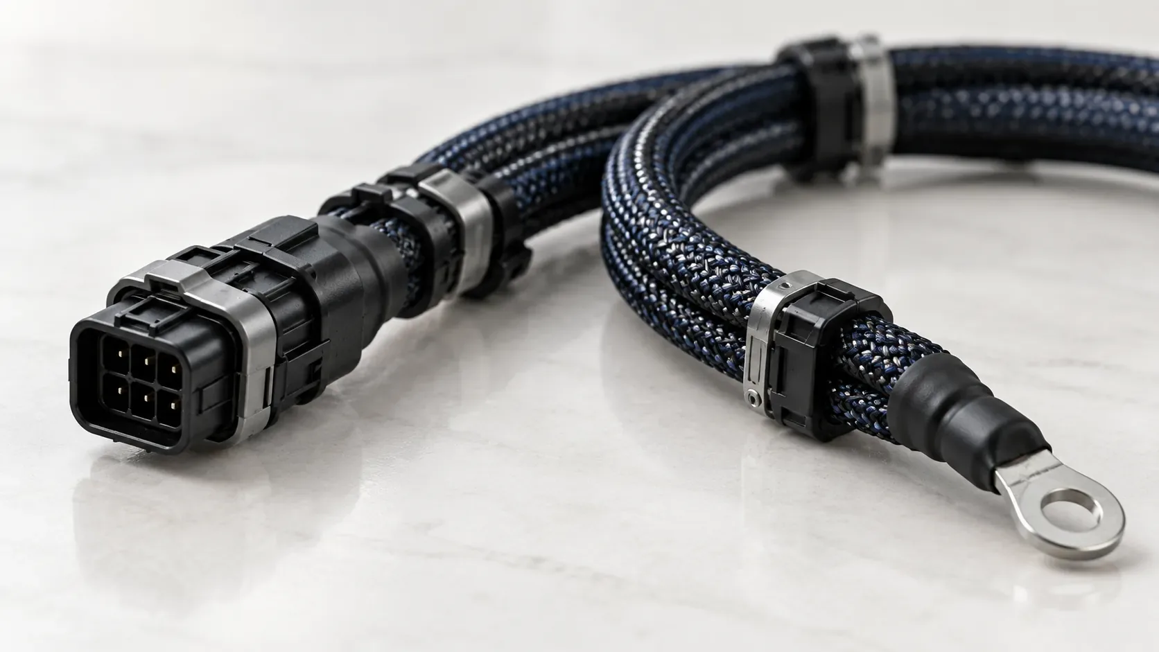 Illustrative insulated power and control cable assembly with protected ends